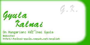 gyula kalnai business card